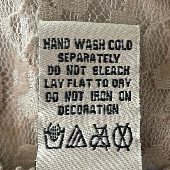 Vertigo Paris Taupe Beige Sheath Dress Tiered Lace Sleeveless MED Fairy Boho - Picture 8 of 9